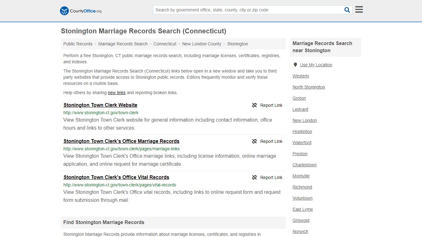 Marriage Records Search - Stonington, CT (Marriage Licenses & Certificates)